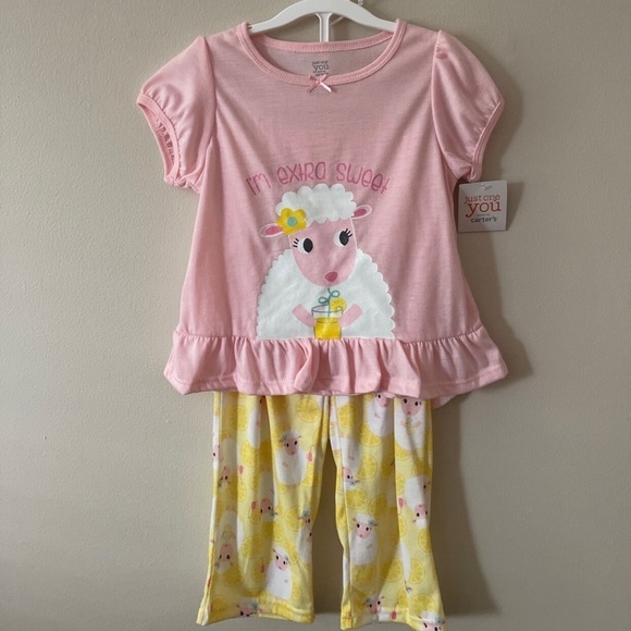(NWT) Carter's Toddler Girl’s 3PC Sleepwear Set, 4T - Picture 2 of 8